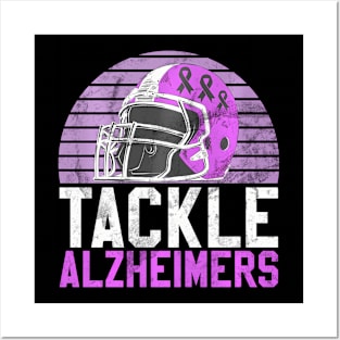 Tackle Alzheimer's Awareness Month Day Dementia Football Posters and Art